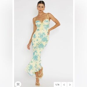 Selfie Leslie Yellow and Blue Floral Dress